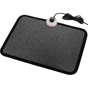 Tapis de sol &eacute;lectrique chauffant sous le bureau, chauffe-pieds chauffant u2013 Chauffage des orteils 230 V pour bureau et maison (noir) - Neuf