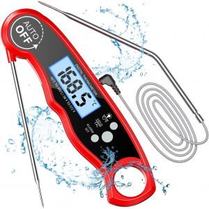 Thermomètre De Cuisine, Thermomètre De Cuisson Instantané, Thermomètre Numérique Pour La Cuisson, La Viande Et Le Vin (Rouge) - Neuf