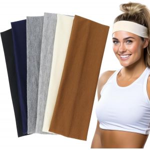 6pcs Bandeau Cheveux Femme Homme Unisexe - Bandeaux &Eacute;lastiques Sportifs Pour Yoga, Running, Fitness, Cyclisme(6 Colored) - Neuf