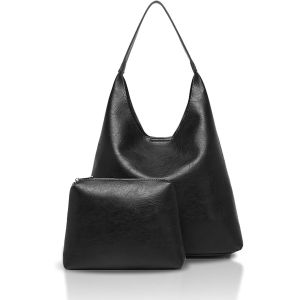 Sac fourre-tout vintage en cuir synth&eacute;tique pour femme-Sac &agrave; bandouli&egrave;re,Noir - Neuf