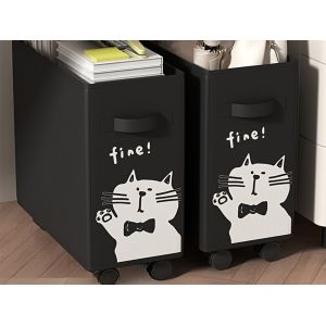 Chariot de rangement &agrave; roulettes sous bureau - Noir - Neuf