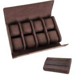 Kal-Montre Étui De Rangement Pour 8 Montres Fait À La Main En Cuir Véritable Montres Boîte De Rangement Montres Portables Organisateur De Voyage - Neuf