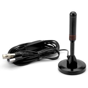 Antenne int&eacute;rieure num&eacute;rique DVB-T2 pour t&eacute;l&eacute;viseurs,antenne avec amplificateur,r&eacute;ception &agrave; 360 degr&eacute;s avec Base magn&eacute;tique,c&acirc;ble de 5 m&egrave;tres,Prend en Charge Les cha&icirc;nes HD 4K et Tous Le - Neuf