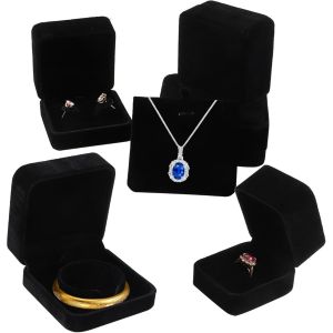 5 Pcs Boite Cadeau Bijoux Présentoir, Coffrets À Bijoux Cadeau Ecrin Bague Boîte À Boucles D'oreilles Bijoux Emballage Pour Bijoux Pendentif Pour Mariage, Fiançailles Et Saint-Valentin - Neuf
