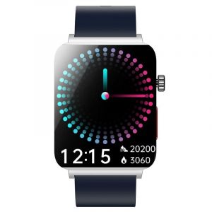 Montre Connectée Écran Couleur 1.96 Pouces Appels Bluetooth Santé Argent Bleu Bleu Foncé Yonis - Neuf