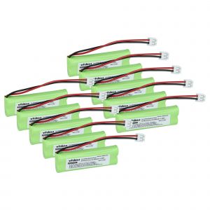 vhbw 10x Batterie compatible avec Tevion Life S63036 téléphone fixe sans fil (500mAh, 2,4V, NiMH) - Neuf