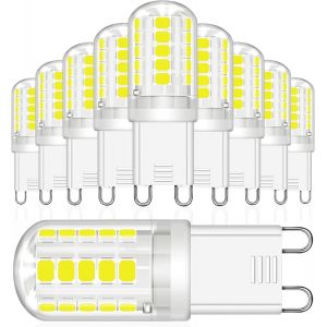 Ampoules Led G9, 3w Equivalent 30w Halog&egrave;ne Lampe, Blanc Froid 6000k 360lm Sans Scintillement Ac/Dc 220-240v Pour Chambre Salon Cuisine Jardin, Non Dimmable, Lot De 10 - Neuf