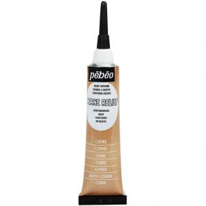 P&eacute;b&eacute;o Tube Cerne Relief 20ml Peinture Base Eau Cuivre - Neuf