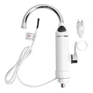 HJLIAN Robinet d'eau chaude electrique instantane 220-250 V, prise UE, blanc - Neuf