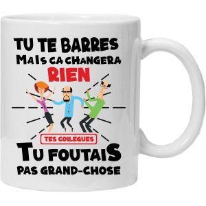 Eryi-Collègue Tasse | Mug Humour Collègue Tu Te Barres Tasse Message Drôle Rigolo | Idée Cadeau Mug Humour Pour Collègue | Travail Bureau Homme Femme Pour Anniversaire Noël - Neuf