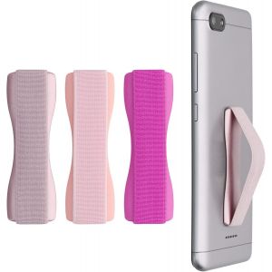 KAL-3X Support Doigt Smartphone - Accessoire Doigt Pour T&eacute;l&eacute;phone Portable - Sangle Poign&eacute;e Dos Smartphone - Rose Clair-Fuchsia-Or Rose - Neuf
