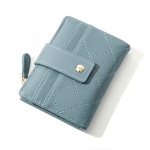 Portefeuille pour femme (bleu), porte-cartes, petit portefeuille &agrave; deux volets avec blocage RFID, joli petit portefeuille de poche en cuir pour femmes, filles, mini portefeuille court pour dames - Neuf