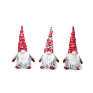 Lot de 3 poup&eacute;es nains de No&euml;l &iquest; D&eacute;coration d'int&eacute;rieur avec chapeau haut-de-forme Rudolph - Neuf