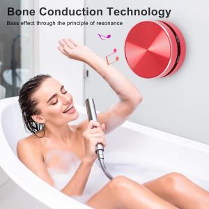 Mini Haut-Parleur Bluetooth, Haut-Parleur Bluetooth Sans Fil Portable Avec Basses St&eacute;r&eacute;o, Petit Haut-Parleur L&eacute;ger Avec Ventouse Pour Salle De Bain, Voiture, Ext&eacute;rieur (Rouge) - Neuf