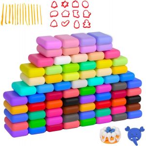 P&acirc;te &agrave; modeler enfants 72 couleurs p&acirc;te &agrave; modeler s&egrave;che &agrave; l'air P&acirc;te de modelage pour enfants Id&eacute;e cadeau enfant Non toxiquesans danger 500g - Neuf