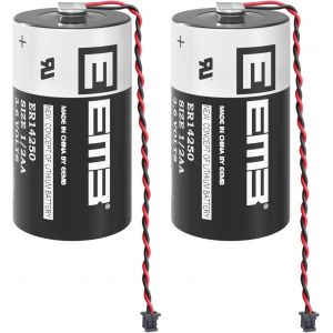 Batterie au Lithium 3,6 V 1200 mAh PLC Compatible pour Toshiba ER3V JZSP-BA01 R88A-BAT02W (Lot de 2) - Neuf