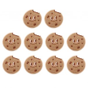 10Pcs Mignon Cookie Brodé Patch Dessin Animé Applique Brodé Coudre Sur Fer Sur Patch pour Sacs à dos Jeans Vestes Vêtements Costume - Neuf