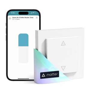 Matter Interrupteur Volet Roulant Connecté Wifi Compatible Avec Apple Homekit, Alexa Et Google Home, Interrupteur De Rideau Domotique, Commande Vocale Et Contrôle À Distance (Fil N[MAT790065] - Neuf