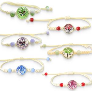 Kalanka-Bracelets D'amitié Pour Filles, Bracelet D'amitié Tressé Réglable Fait À La Main, Bracelet Tressé À Fleurs Colorées Arbre De Vie Pour Femmes, Adolescentes, Filles, Cadeaux De Fête D'anniversa - Neuf