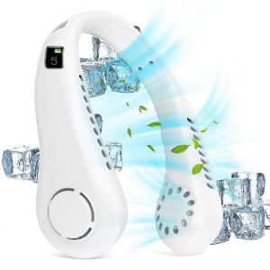 Ventilateur 5 Gear Portable Sans Feuille Affichage Numérique Suspendu Cou 2600mAh Grande Capacité Climatiseur Paresseux USB Portable Petit Ventilateur - Neuf