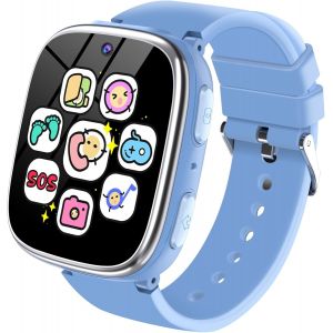 Montre Connectée Enfant - Montre Intelligente pour Enfants avec Appel SOS Jeux Pédomètre Caméras Musique Torche Reveil - Smartwatch Téléphone Enfants de 4 à 12 Ans Fille Garçon (Bleu) - Neuf