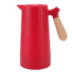 Hjlian Carafe A Cafe Isotherme 1 L, Isolation 12 H, Sortie D'eau En Olecrane, Bouteille Isotherme Avec Poignee En Bois, Pour La Maison, Le Camping, La Randonnee, Rouge - Neuf