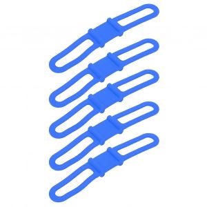 Duuti 5pcs Vélo Bande Silicone Cyclisme Lampe De Poche Porte-Guidon Support Sangles De Vélo Polyvalentes Pour Ridingblue - Neuf