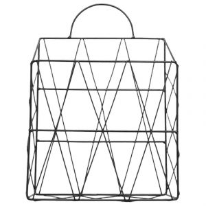 Porte-revues suspendu mural Journal périodique Livre Document Classeur Panier Métal - Neuf