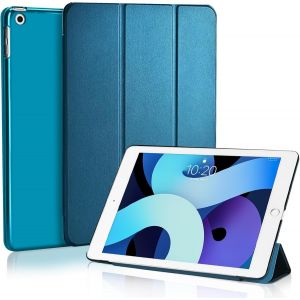 Coque pour iPad 6&egrave;me/5&egrave;me g&eacute;n&eacute;ration 9,7 Pouces 2017/2018, &Eacute;tui de Protection L&eacute;ger Coque Arri&egrave;re en PC Rigide Translucide Givr&eacute; pour Apple iPad 6/5 Gen, Bleu Paon - Neuf
