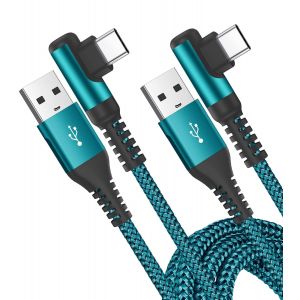 C&acirc;ble Usb C Coud&eacute; 90 Degr&eacute;s [1m+2m/Lot De 2] [Charge Rapide Compatible Pd&qc3.0] Compatible Avec iPhone 16 15 Plus Pro Max Samsung Galaxy S23/S22 Google Pixel Ps5 Autres Appareils Android Usb-C - Neuf