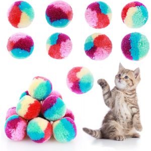 Subzonal-20pcs 3cm Boules Color&eacute;es Pour Chat - Jouet L&eacute;ger Et Multicolore, Balle Interactive D'int&eacute;rieur Pour Chaton Et Chien - Neuf