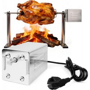 Ulteronixshop-Moteur Tourne Broche &Eacute;lectrique pour Rotissoire Poulet, Moteur Barbecue &Eacute;lectrique 220V pour Rotissoire Verticale, Capacit&eacute; de 30 kg, pour Barbecues en Ext&eacute;rieur, R&eacute;unions de Famille, P - Neuf