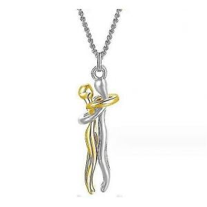 Collier De Couple Câlin S925 Collier De Câlin En Argent Sterling Bijoux Bien-Aimés Pour Lui Et Elle,Cadeau De Saint-Valentin Amoureux -Zhenv - Neuf