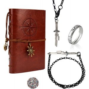 Trahoo-Jujutsu Kais. Bijoux Anime Toji Fushigur0 Vintage Cuir Écriture Journal Notebook Cosplay Arme Chaîne Costume Avec Personnages De Dessin Animé Autocollants 14 Pcs, Métal - Neuf