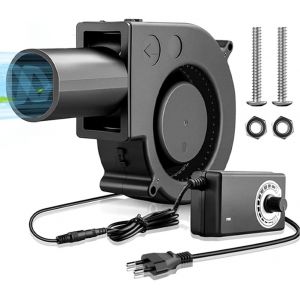 Ventilateur radial 12 V,AC 220 V 93 x 77 mm EC 240 V turbines avec contrôleur pour appareils ménagers,chauffage,barbecue,pique-nique,cheminée - Neuf