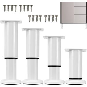 4 PCS Pied de Meuble Acier Inoxydable Pied de Meuble Reglable de 12 &agrave; 18 cm Pieds de Table Acier Pieds de Support pour Meuble Pieds de Support de Lit Pieds de Lit R&eacute;glable pour Canap&eacute; Chaise - Neuf