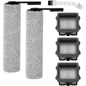 6 Pièces Rouleau De Brosse De Rechange Et Filtre Hepa Pour Tineco Ifloor 5/Floor One S5 Aspirateur Humide Et Sec¿2 Rouleaux De Brosse + 3 Filtres + 1 Brosse De Nettoyage[SSE7110593] - Neuf