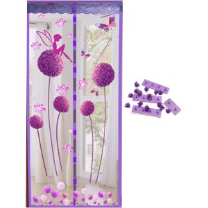 Mosquito Net Door Window Magnetic Sliding Magnetic Window Door Curtain Anti-Mosquito 90 X 210 Cm Purple - Neuf