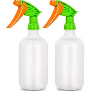 KALANKA-Brumisateur Eau Vaporisateur Cheveux Pulverisateur A Main Pulvérisateur Jardin, 2Pcs 500ml Vide Vaporisateur Plante, Flacon Spray Vide Bouteille, Spray Cheveux Bouclés (Blanc Orange) - Neuf
