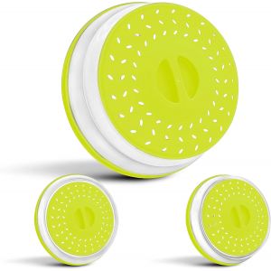 Marque Française-Cloche Micro Ondes-sans BPA-Garantie A Vie-Couvercle Micro-Ondes 3en1-Cloche pour Micro Onde Retractable Anti Vapeur et Fonction Passoire-Accessoire Lave Vaisselle - Neuf