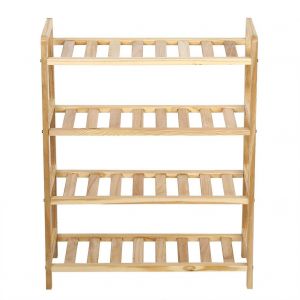 Hjlian Etagere A Chaussures En Bois A 2/3/4 Niveaux, Etagere Autoportante Pour Entree, Couloir, Unite De Rangement, Organisateur #4 Niveaux - Neuf