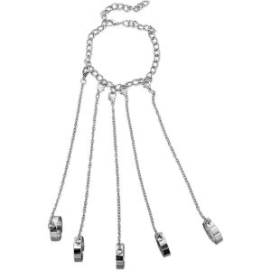 Kal-Bracelet R&eacute;tro Punk Vintage Gothique Avec Anneau Ouvert R&eacute;glable Avec Cha&icirc;ne En Acier Inoxydable Argent&eacute; Pour Hommes Et Femmes - Neuf