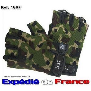 Gants Mitaines Multi-Sport Outdoor / Indoor Anti-Dérapant Tactique Camouflage Forces Spéciales / Commando / Sniper / Moto / Fitness / Musculation / Vélo / Vtt / Trekking ... Taille Xl - Neuf