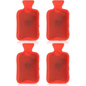 Jgd-&reg; 4x Chauffe-Poches R&eacute;utilisables - Chauffe-Mains En Forme De Bouillotte &Agrave; Plier - Coussin Chauffant Pour Les Journ&eacute;es Froides Et En D&eacute;placement - Coussin (04 Pi&egrave;ces - Bouillotte Rouge) - Neuf