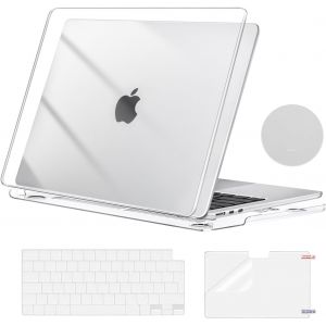 LORANKA-Coque Compatible avec MacBook Air M4 M3 M2 13 PoucesA3240 A3113 A2681 2025-2022,&Eacute;tui Rigide Plastique&Clavier&Protecteur D'&eacute;cran&sous-Verre Compatible avec MacBook Air 13,6,Transparent - Neuf
