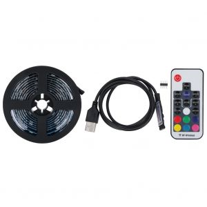 HJLIAN Bande lumineuse LED USB etanche 5050 RGB 2 m avec telecommande pour decoration de bar et chambre a coucher, DC 5 V - Neuf