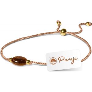 Eryi-Bracelet De Pierres Précieuses Dames | Avec Perles En Acier Inoxydable Plaqué Or Véritable 18k | Fait Main | Bracelet Porte-Bonheur Dames | Encourageant - Neuf