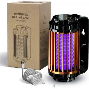 Lampe Anti Moustique Usb, Tue Mouche Electrique Interieur, Anti Moustique Rechargeable, Anti Insectes Exterieur R&eacute;pulsif Mouche Uv Lampe Pi&egrave;ge Moustique Port&eacute;e Piege 50m&sup2; (Fonction Charge, Gris) - Neuf