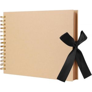 Album Photo À Personnaliser Soi-Même - 80 Pages Noires - Format A4 - Album Photo Diy - Papier Kraft - Pour Remise De Diplôme, Anniversaire, Mariage - Neuf