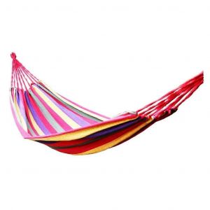 Hamac d'exterieur en toile arc-en-ciel Lazy Outdoor, balancelle simple ou double, anti-basculement, hamac de camping (bleu) 190 x 80 cm, bleu - Neuf